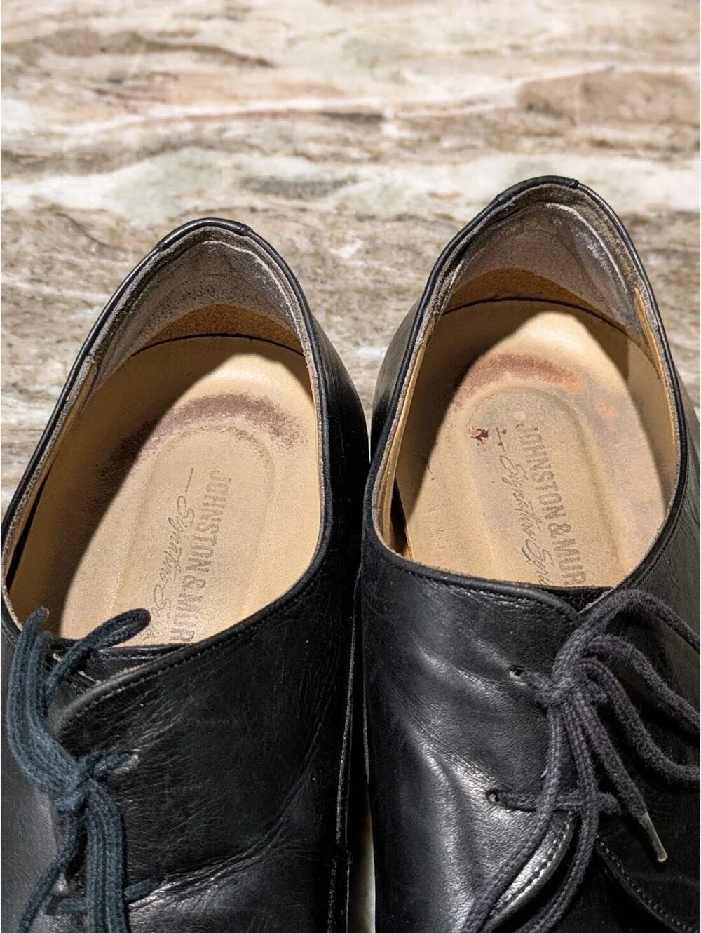 Johnston & Murphy Leather Oxfords Size 13M Nocturne Black Italy